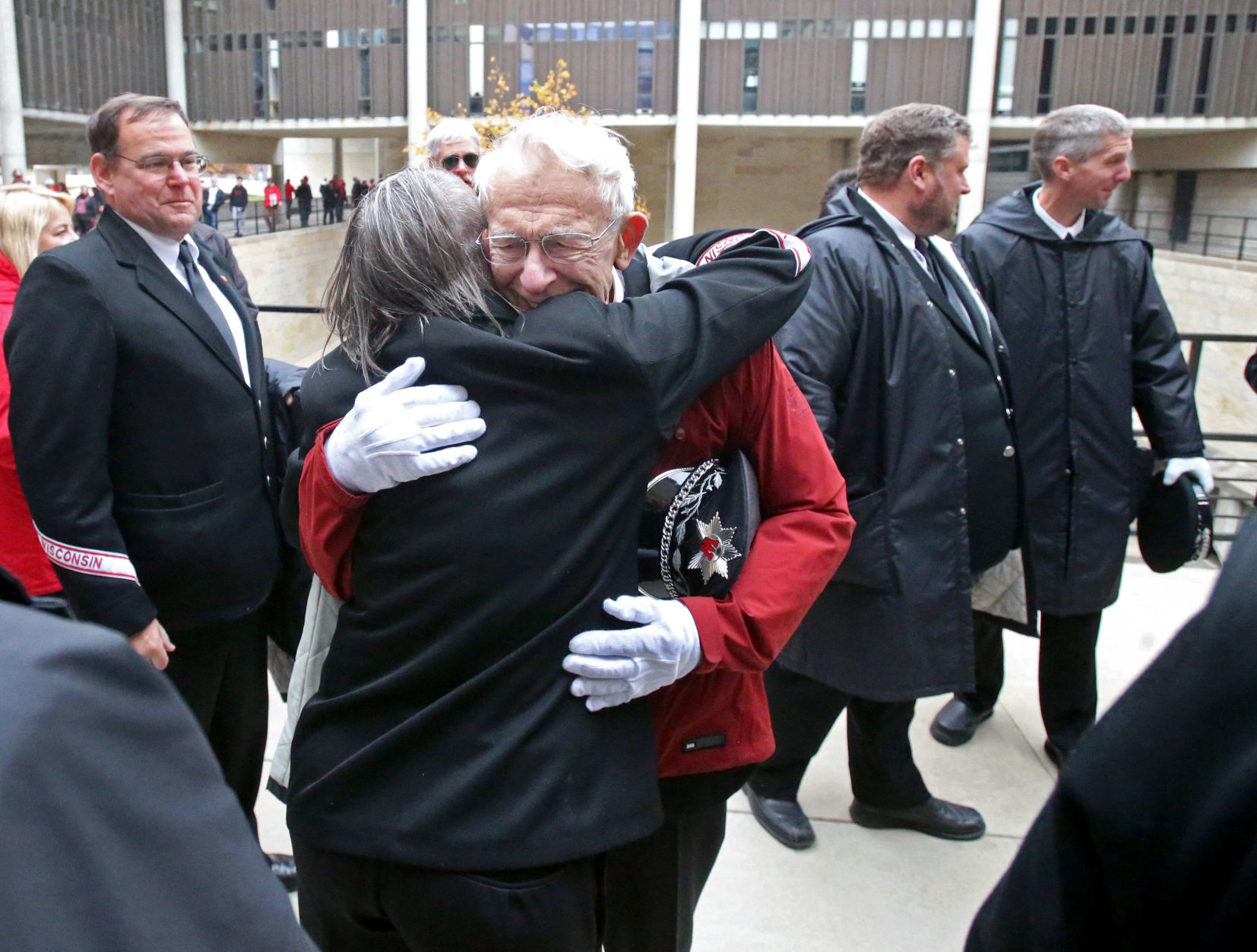 Dismissal hug